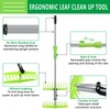 2-in-1 Leaf Grabber Rake Back Saving, Ergonomic Leaf Scoops Claws