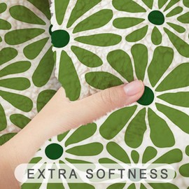 AIBIIN Bad-Fußmatte, rutschfest, 50 x 80 cm, grüne Pflanze, Blumen, Badteppich, helle und frische Heimdekoration für Badewanne, Schlafzimmer, Küche, WC, Tür, waschbar, weiche Badematten