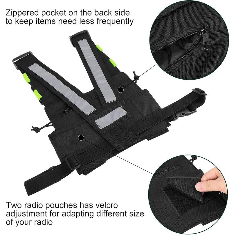 Radio Chest Harness Front Pack Pouch Holster Vest Rig for