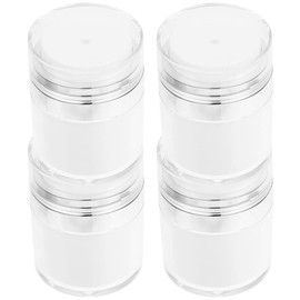 Healeved 4pcs Airless Pump Cosmetic Containers with Lids Lightweight Travel Jars for Body Butter Leak Refillable Dispenser for Business and Camping