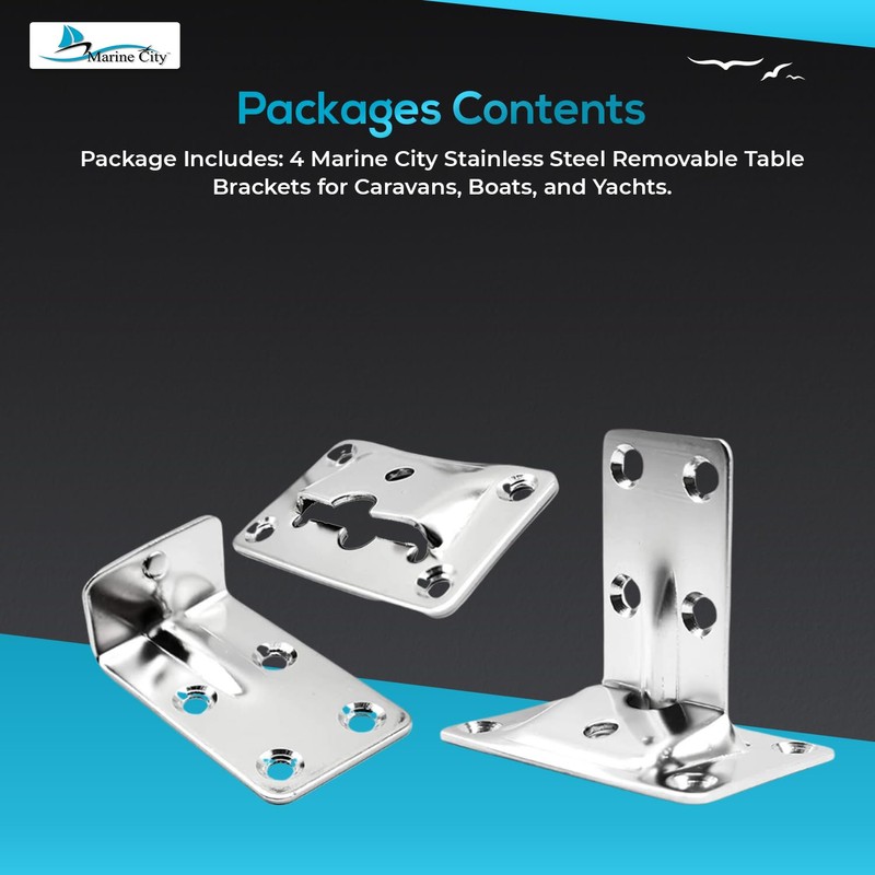 MARINE CITY Stainless Steel Removable Table Bracket – Strong &