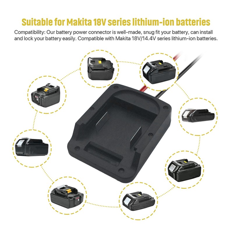 18V Battery Adapter Good Fit Lithium Battery Converter with Fuse