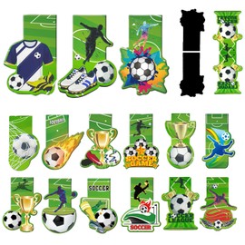 Lesezeichen Magnetisch Fußball, 15 Stück Fußball Lesezeichen Magnetisch Thema Cartoon Magnet Lesezeichen Seitenmarker Fußballbuchliebhaber, Kinder Lesezeichen geeignet für Bücher, Etiketten
