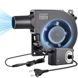 MeiKYing Centrifugal Fan 230 V Adjustable, Blower Fan 120 mm Turbines with Speed Controller 12 V for Inflation, Heaters Grill BBQ Picnic Cooling Fan for Household Appliances (with Tube)