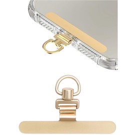 [aerix] Smartphone Strap Holder [Ultra Thin 0.01 inch (0.2 mm), 360° Swivel Type, Made of Metal with No Floatation] Tag Patch, Stainless Steel, Durable, Thin Metal Stainless Steel, Smartphone Shoulder