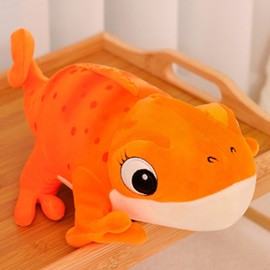 11.8 Inch/30cm Lizard Plush Pillow, Cute Chameleon Plush Doll, Kawaii Stuffed Animal Lizard Plush Toy Hugging Pillow,Cute Sofa Room Decoration, Gifts for Kids Boys Girls (Orange color)