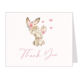 The Invite Lady Bunny Thank You Notes Baby Shower Bunnies Cards With Envelopes (24 Count)
