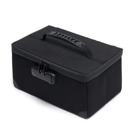 KaAutoler Portable Cosmetic Bag with Lock, Large Capacity Travel Makeup Case Organizer, Waterproof Makeup Bags For Women Toiletry Bag for Girls Traveling With Handle and Divider Makeup Bag…(Black)