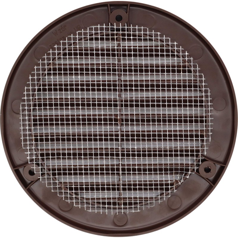 Brown ABS Plastic Round Air Vent Grille 100mm Diameter