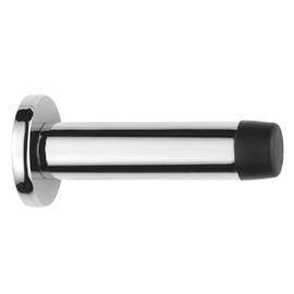 IRONZONE® Wall Mounted Projection Door Stop Polished Chrome Heavy Duty with Rubber Tip Durable Design for Noise Reduction, Installed to The Wall to Protect Door Handle and Walls