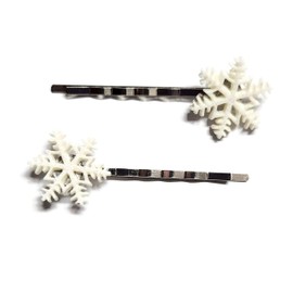 SNOWFLAKE Winter Bobby PIn Hair Clip Accessory - Set of 2 Handmade