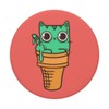Kawaii Ice Cream Cone Cat by Fudo Cats