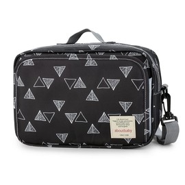 MOMIGO Bolsa de pañales para bebé, bolsa de pañales para carriola de bebé, contenedor de almacenamiento para pañales, toallitas y juguetes, mini bolsa de pañales para exteriores (triángulo)