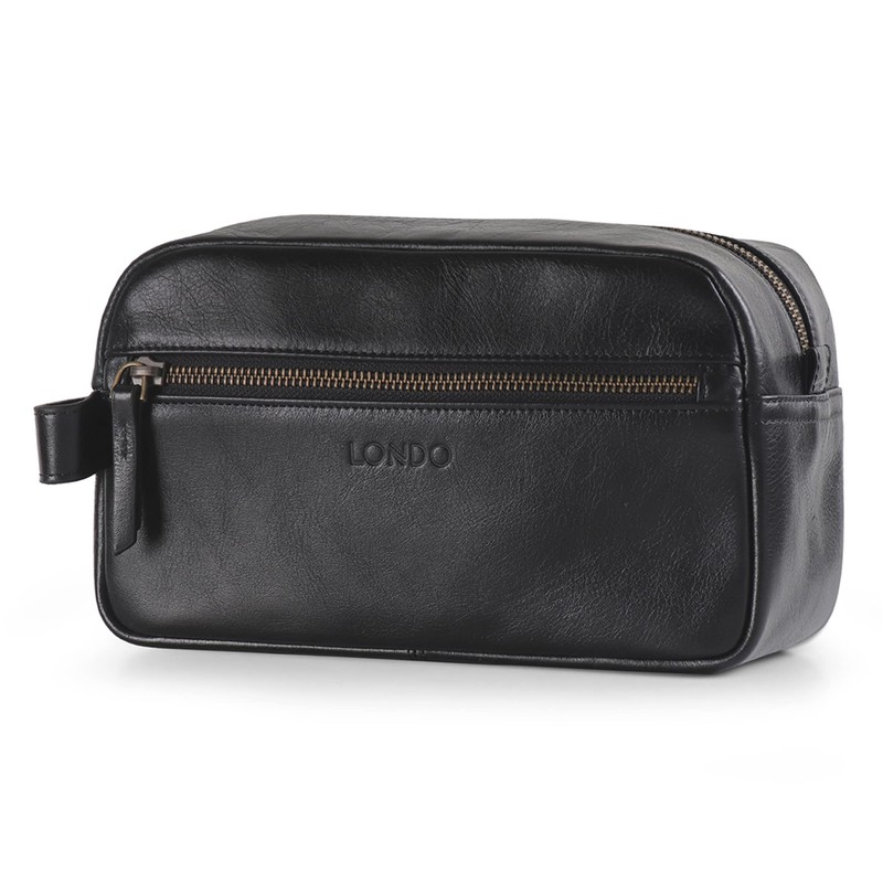 Londo Genuine Leather Travel Toiletry, Makeup, Shaving Organizer Bag -