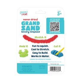Chuckle & Roar - Grand Sand - Tactile Construction Sand - Educational Fun for Preschoolers - Fidget Arts and Crafts for Toddlers - Never Dries - Ages 3 and Up