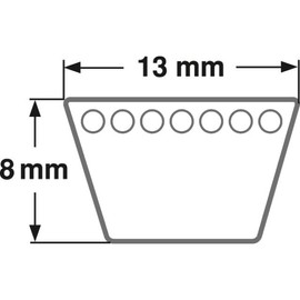ConCar V-Belt Sheathed 13 x 8 x 1525 Li A 60 DIN 2215