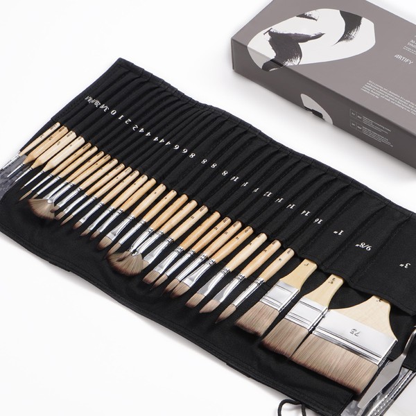 ARTIFY 30-Piece Expert Paint Brush Set, Upgraded Version, Complete Range