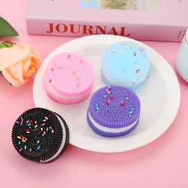 4 PCS Taba Cookies Squishy Toys, Kawaii Ultra-Soft Stress Relief Fidget Toy Sensory Squishies Cute Fufu Gift for Adults Teen Kids Quiet Anxiety Relax for Kids 4-8 8-12 Girls Boys