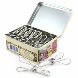 Wire Pegs Stainless Steel Pegs LARGEST & STRONGEST 8.5cm long - 201 Grade (12 pegs in tin)