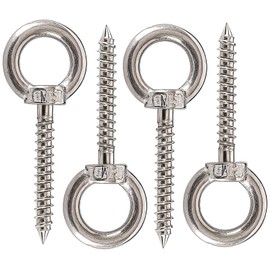 4 Pcs Stainless Steel Heavy Duty Eye Bolts, Heavy Duty Eye Hooks, Screw Eyes, Eye Hooks, Eye Bolt, Eye Bolts Heavy Duty, Screw in Eyelets, Eye Screws Outdoor, Safe for Indoor and Outdoor Use