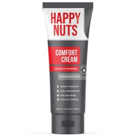 HAPPY NUTS HAPPY NUTS Comfort Cream Deodorant For Men: Anti-Chafing Sweat Defense, Odor Control, Aluminum-Free Mens Deodorant & Hygiene Products for Men's Private Parts 3.4 Fl Oz, Fragrance-Free