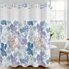 NAEMBCU Boho Floral No Hook Shower Curtain with Snap in
