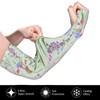 ANSGSD Green Flower Gardening Sleeves With Thumb Hole For Women