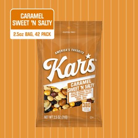 Kar’s Nuts Caramel Sweet ‘N Salty Trail Mix, 2.5 oz Grab & Go Bags, Individual Snack Packs (Pack of 42), Gluten-Free Trail Mix Snacks