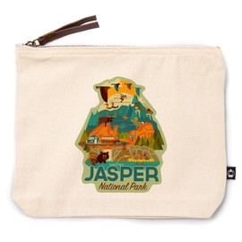 Lantern Press Jasper National Park, Canada, Geometric, 100% Cotton Zipper Pouch, Travel Accessory, Go Bag