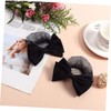 WOONEKY 4pcs Bun Holders with Bowknot Design Soft Mesh Hair
