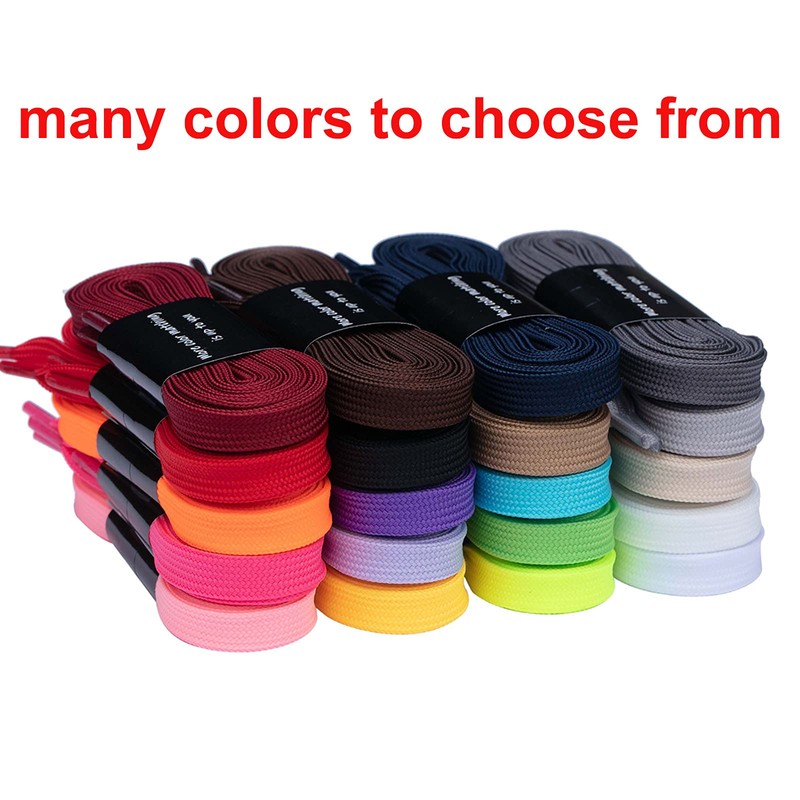 Olukssck 1 Pair Flat Shoe Laces for Sneakers, 2/5" Wide