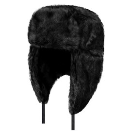 Unisex Faux Fur Trapper Hat Winter Trooper Hat Thermal Russian Ushanka Hat Warm Bomber Hat Windproof Aviator Hat Snow Earflap Hat for Men Women Hunting Skiing Hiking Camping Climbing Travelling
