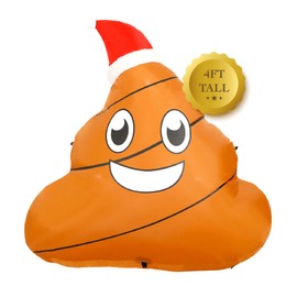 Holidayana 6 ft Christmas Inflatable Robot Yard Decoration - 6 ft Tall Lawn Decoration, Bright Internal Lights, Built-in Fan, and Included Stakes and Ropes