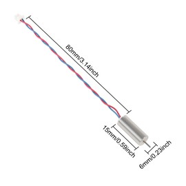 XIITIA 4pcs 615/6x15mm Motor 19000KV Insane Tiny Whoop Drone Frame Brushed Motors 4CW 4CCW Coreless Motor with JST-1.25 Connector for Model Aircraft/UAV/Quadcopter/Toy Aircraft, etc