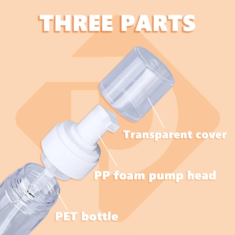 PEPAX 4 Pack Foam Pump Bottle Dispenser - 50ml Foam