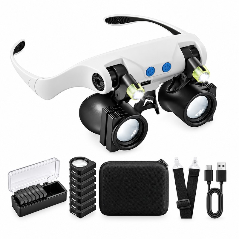 LED Magnifying Glasses for Detailed Work – Hands-Free Magnifier with