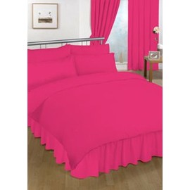 Double Valance sheet Fuchsia Colour 18 Colours Available Plain Colour Valance Sheet