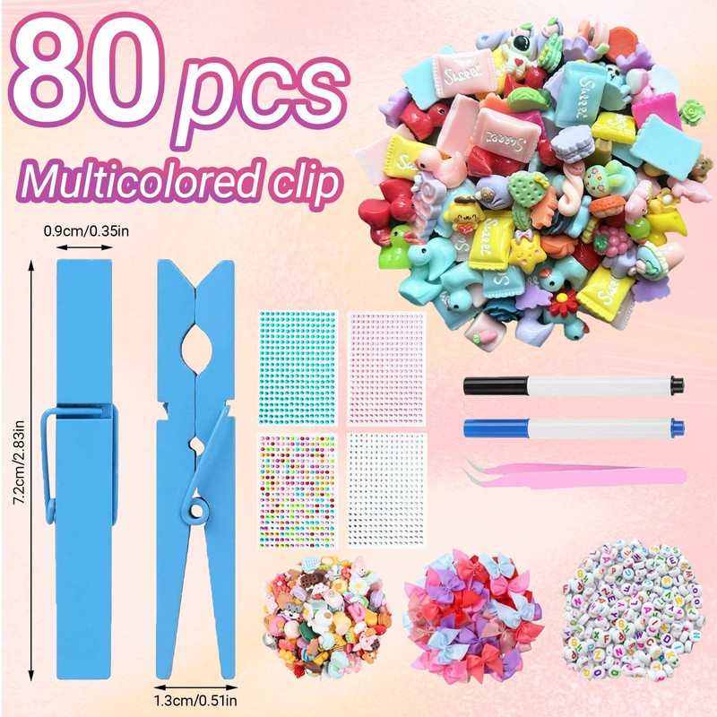 Hodvya 80 PCS Cheer Pins Spirit Clips Include 80 PCS