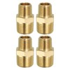 PATIKIL Solid Brass Hex Nipple Pipe Fitting Thread Adapter, 4