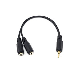 Maincore 20cm 2.5mm Stereo Jack to 2 x 2.5mm Socket Splitter Adapter Audio Cable Lead Gold