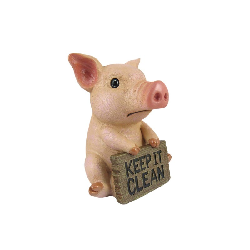 DWK Pig Toilet Tank Decorative Figurine | Pig Bathroom Sign