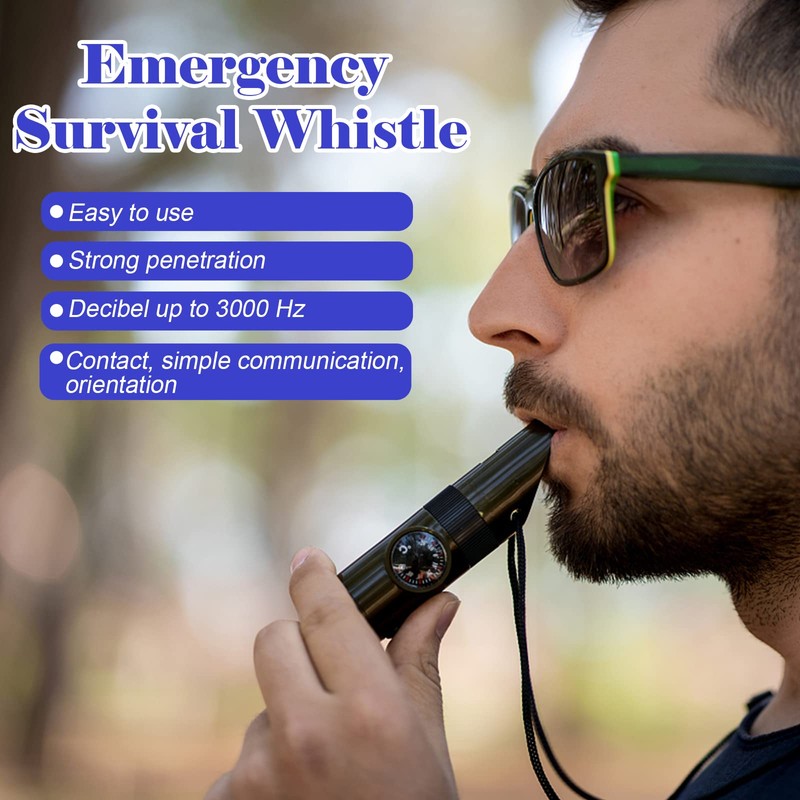 Emergency Survival Kit Emergency Survival Whistle Led 7-in-1 Multi-function Whistle