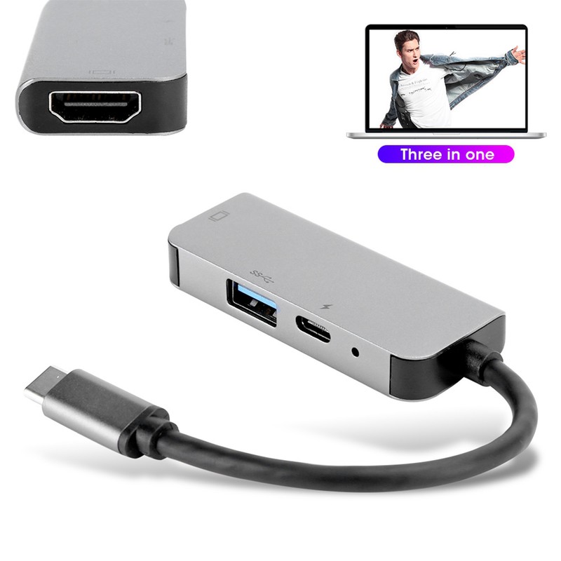 3 in 1 Hub Adapter TypeC to HDMI USB 3.1