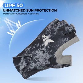 KastKing Gill Raker II Gloves, UPF 50 FrostWeave Yarn Cooling Fabric, Non-Slip Grip, Quick-Dry, Short Cuff Comfort, Reflective Logo, Fishing, Hiking, Outdoors