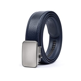 Joseph Elliott Belts - Cinturón de golf ajustable de piel genuino para hombre, Azul marino, acero cepillado, Talla única