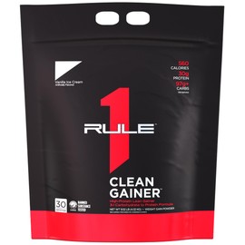 Rule 1 Proteins Rule One Proteins, R1 Clean Gainer - High-Protein Lean Gain Formula with 560 Calories, 30g of Full-Spectrum Protein, Over 90g Carbs, Under 6g of Fat (30 Servings, Vanilla Crme)