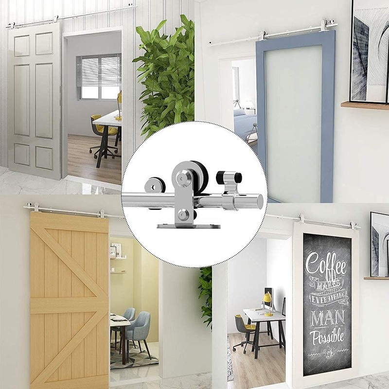 TSMST 6FT Sliding Barn Door Hardware Kit, Top Mount Stainless