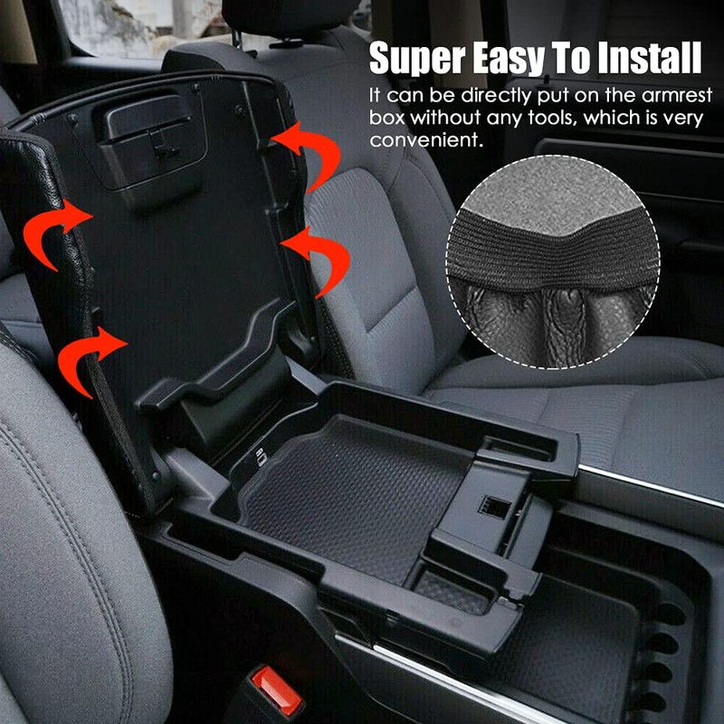 Vansza Center Console Lid Armrest Cover Pad Anti-Scratch Leather Protector