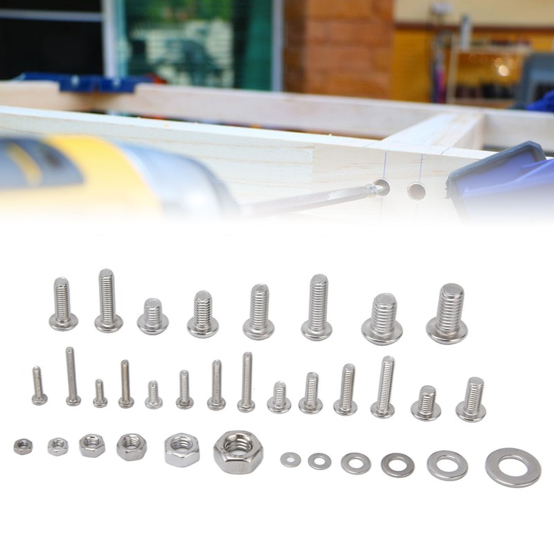 460Pcs Hex Socket Screws Kit 304 Stainless Steel Screw Nuts