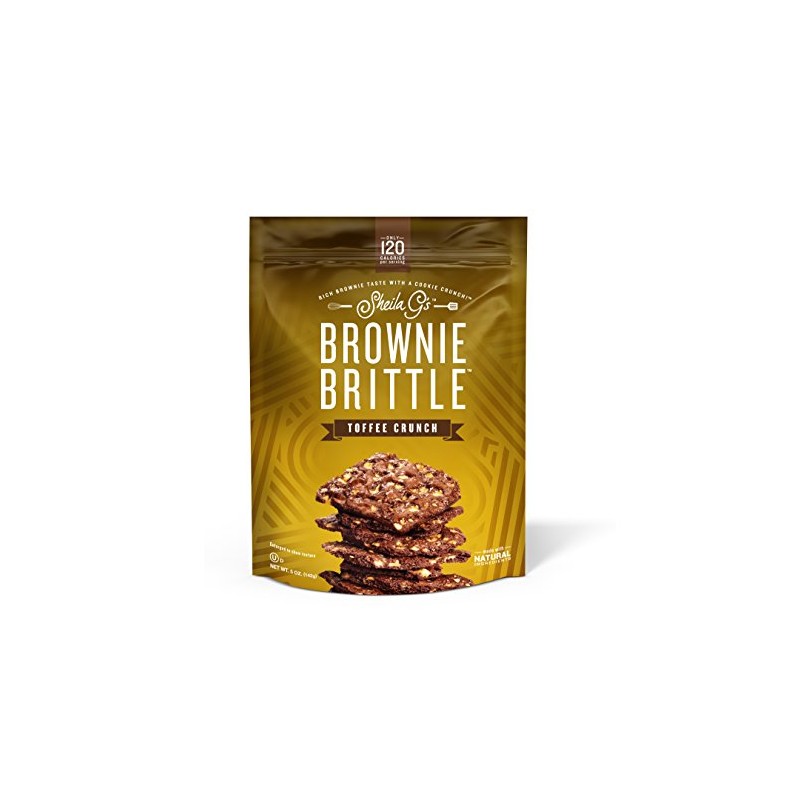 Sheila G's Brownie Brittle, Toffee Crunch, 5 Ounce Bag (Pack